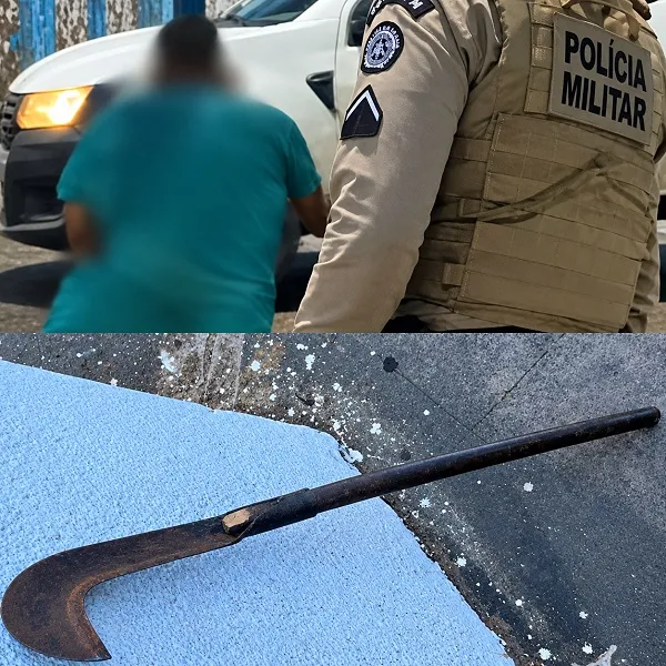 PM é acionada após homem em possível surto psicótico circular com foice em Entre Rios